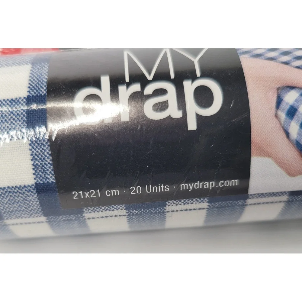 My Drap Cotton Napkins Red Blue Gingham Check 60 Units NEW BBQ Picnic Farmhouse